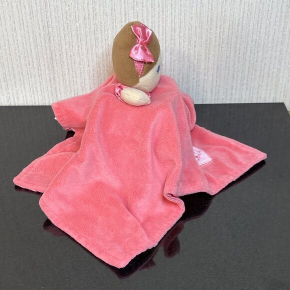 Baby Starters My First Doll Security Blanket Lovey Coral Pink Satin Heart Rattle - Picture 5 of 10